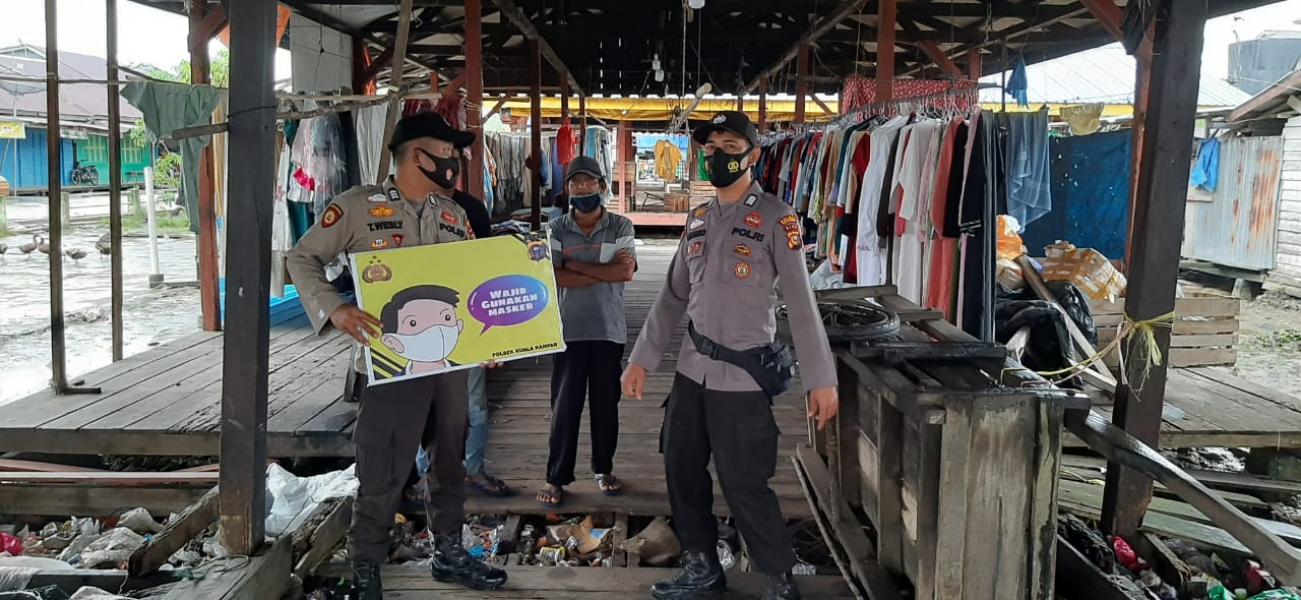 Polsek Kuala Kampar Selalu Himbau Warganya Agat Patuhi Protokol Kesehatan