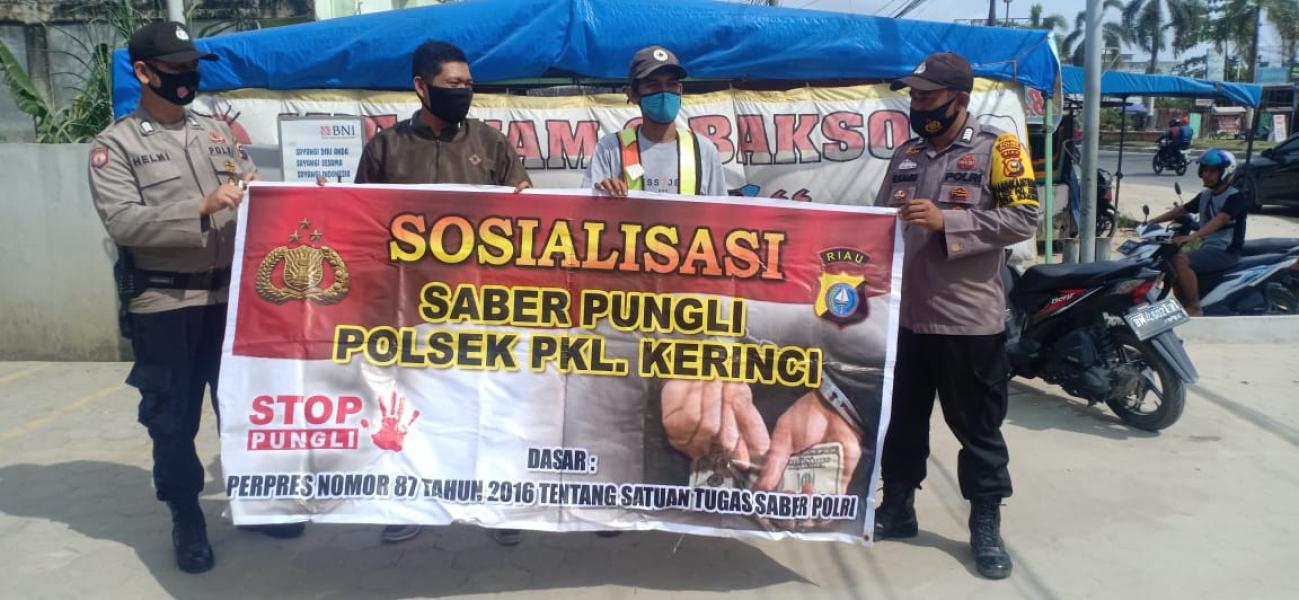 Polsek Pangkalan Kerinci Berikan Sosialisasi Saber Pungli 