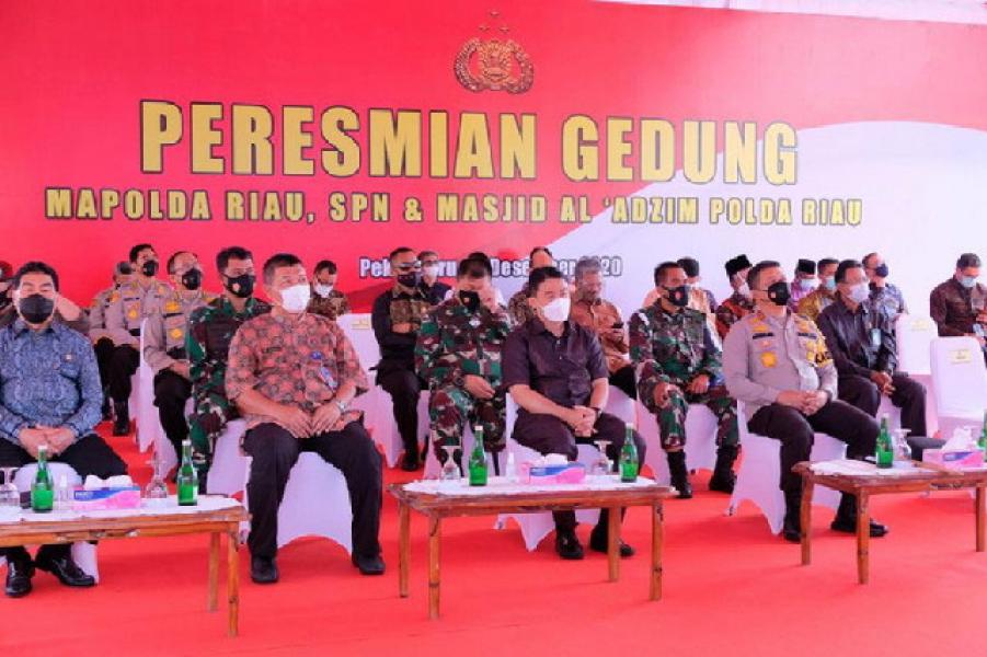 Wakapolri Resmikan Gedung Baru Polda Riau, SPN dan Masjid Al Adzim secara Virtual